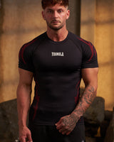 Gothic Compression Tees - Black/Red - High Definition Angle 1