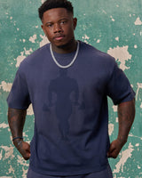Gold's Iron Legacy Shadow Tees - Navy Wash - High Definition Angle 1