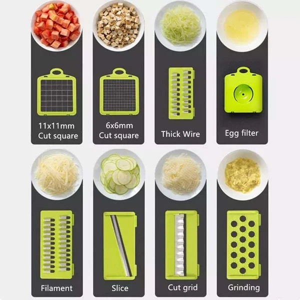 12 in 1 Multifunctional Vegetable Chopper – Kitchen Slicer, Dicer & Cutter with Storage Box