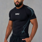 Gothic Compression Tees - Black/Blue - High Definition Angle 1