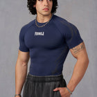 Gothic Compression Tees - Navy - High Definition Angle 1