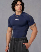 Gothic Compression Tees - Navy - High Definition Angle 1