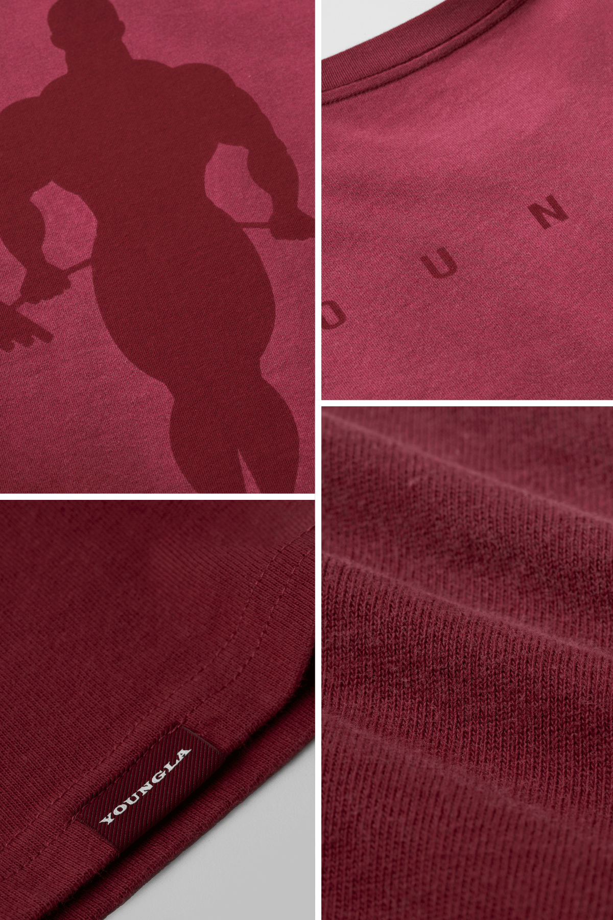 Gold's Iron Legacy Shadow Tees - Burgundy Wash - High Definition Angle 3