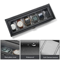 6-Slot PU Leather Wrist Watch Storage Box – Elegant Watch Holder & Display Case Organizer