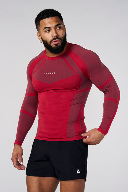 Apex Compression Longsleeves - Red - High Definition Angle 1