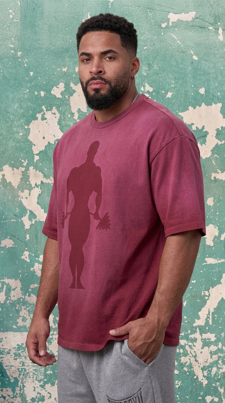 Gold's Iron Legacy Shadow Tees - Burgundy Wash