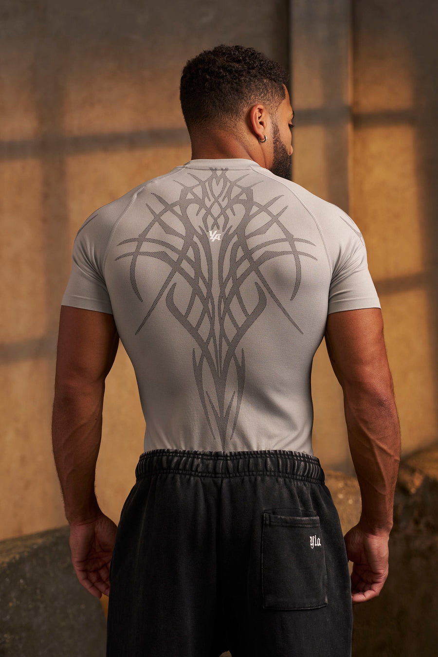 Gothic Compression Tees - Grey - High Definition Angle 2