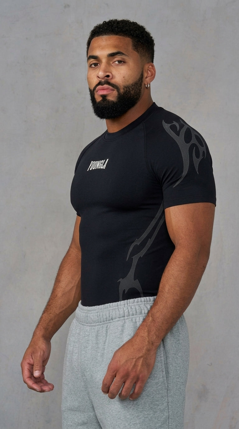 Gothic Compression Tees - Black/Grey