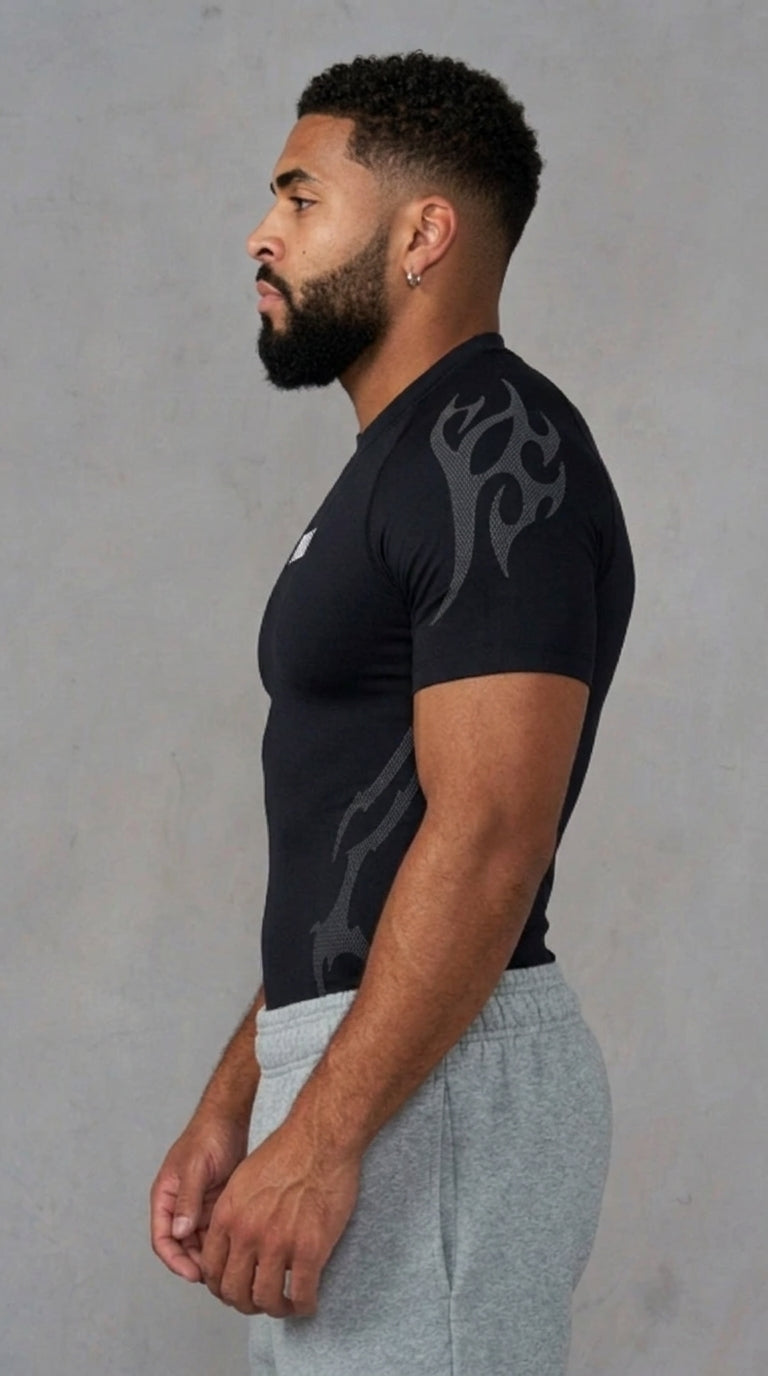 Gothic Compression Tees - Black/Grey