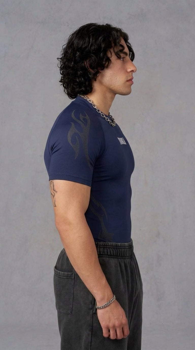 Gothic Compression Tees - Navy