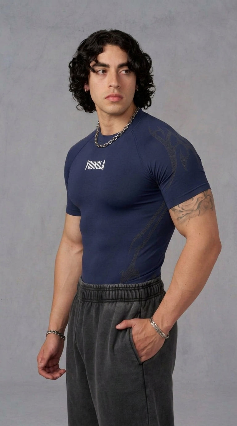 Gothic Compression Tees - Navy