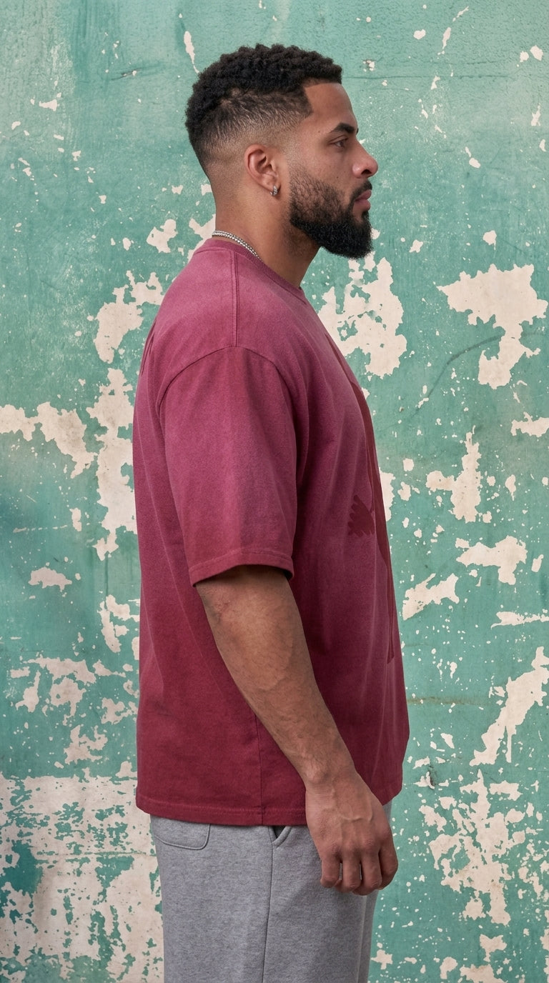 Gold's Iron Legacy Shadow Tees - Burgundy Wash