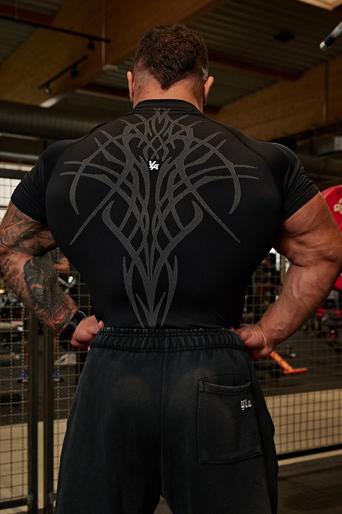 Gothic Compression Tees - Black/Grey - High Definition Angle 2