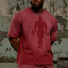 Gold's Iron Legacy Shadow Tees - Burgundy Wash - High Definition Angle 2