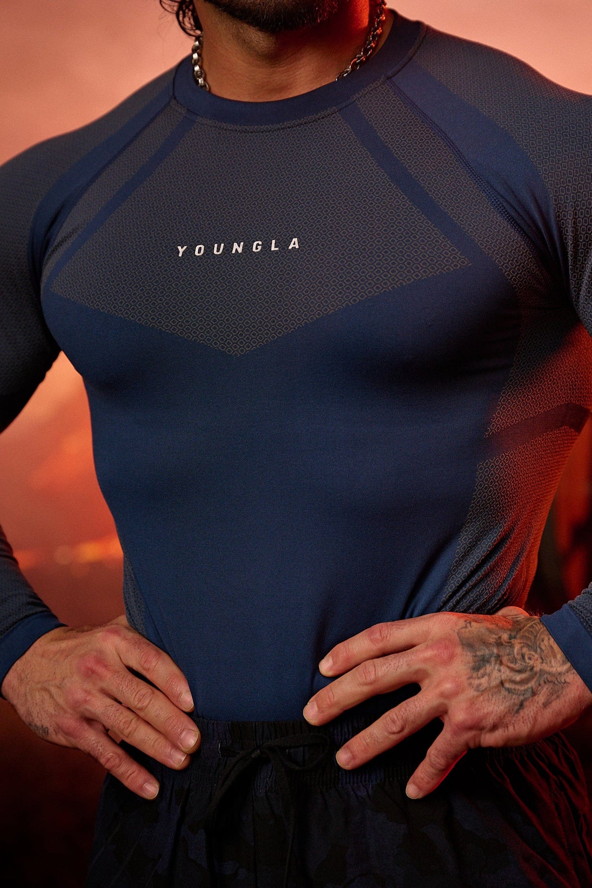 Apex Compression Longsleeves - Navy - High Definition Angle 2