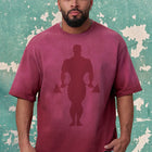 Gold's Iron Legacy Shadow Tees - Burgundy Wash - High Definition Angle 1