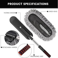 Microfiber Car Cleaning Duster | Telescopic Handle Exterior & Interior Cleaner