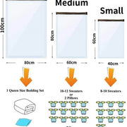 Vacuum Storage Bags with Hand Pump | Space-Saving Compression Bags for Clothes, Blankets & Bedding | 5-Pack