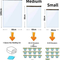 Vacuum Storage Bags with Hand Pump | Space-Saving Compression Bags for Clothes, Blankets & Bedding | 5-Pack
