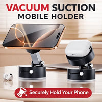 Vacuum Suction Magnetic Mobile Holder | Strong Dashboard Phone Mount | Adjustable Foldable Car & Home Phone Stand